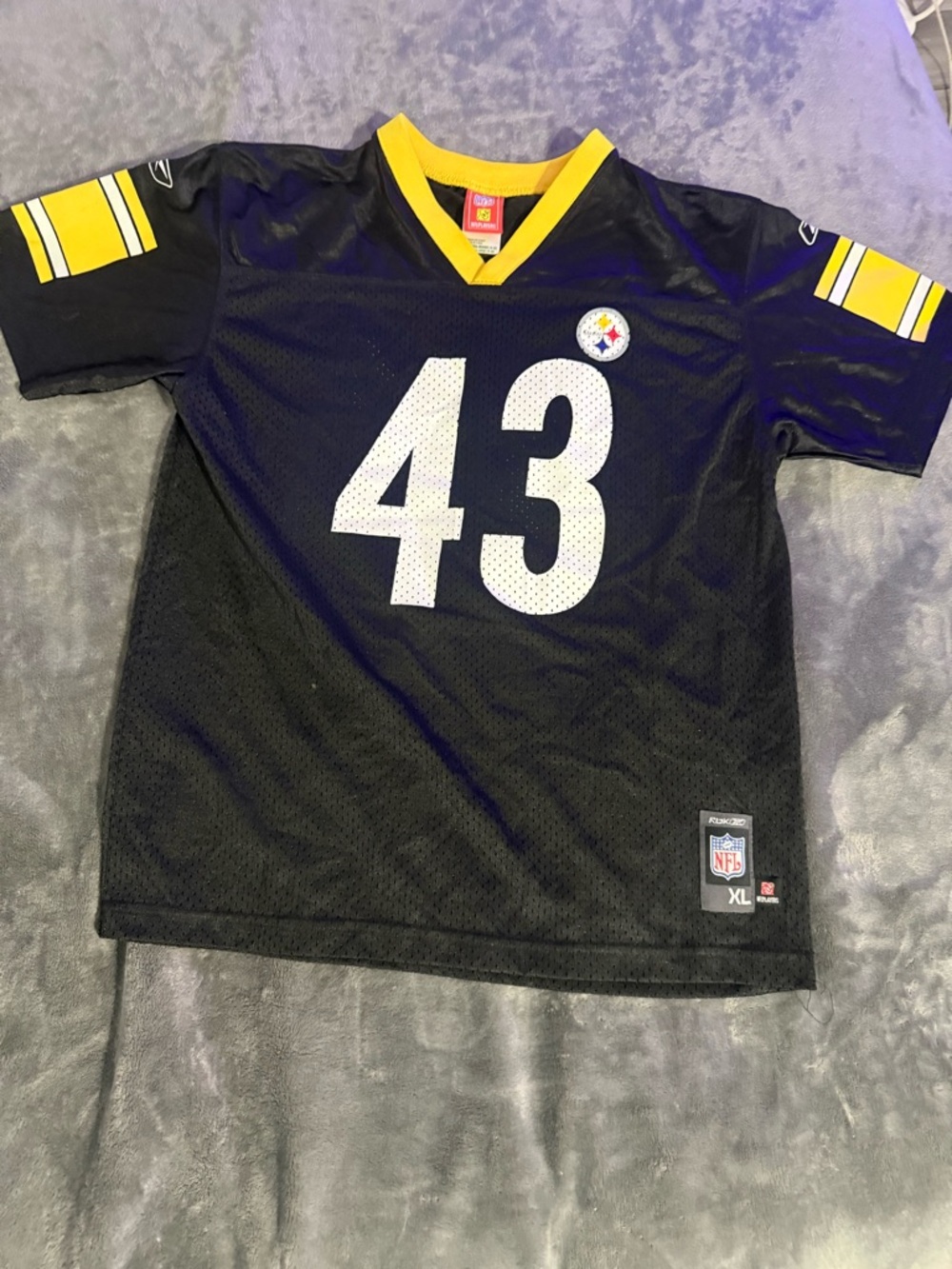 NFL Pittsburgh Steelers #43 Black and Gold Jersey